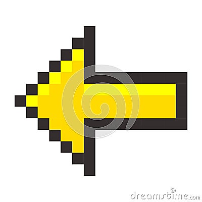 Pixel arrow pointer icon link marker Vector Illustration