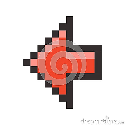 Pixel arrow pointer icon link marker Vector Illustration