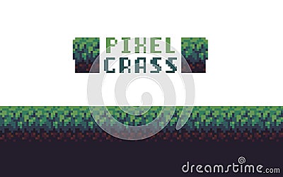 Pixel Art Grass Vector Illustration