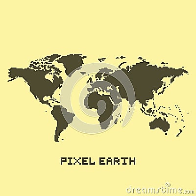 Pixel art isolated earth map vector Vector Illustration