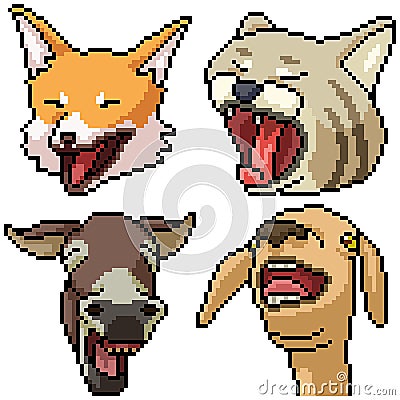 Pixel art isolated laughing Vector Illustration