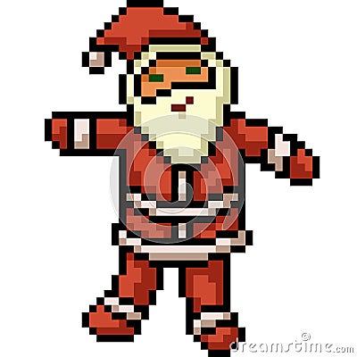 pixel art Santa Claus cookie Vector Illustration