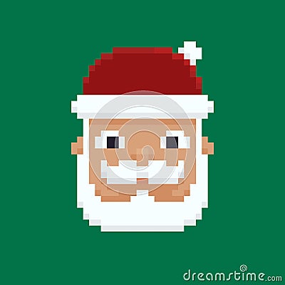 Pixel Art Santa Vector Illustration