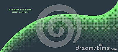 Pixel Art Style Bitmap Texture Wavy Form Vector Noise Dither Wide Abstraction Vector Illustration