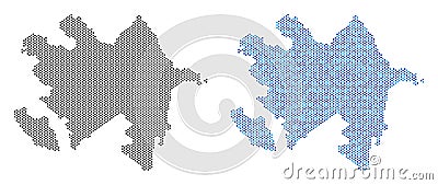 Pixel Azerbaijan Map Abstractions Vector Illustration