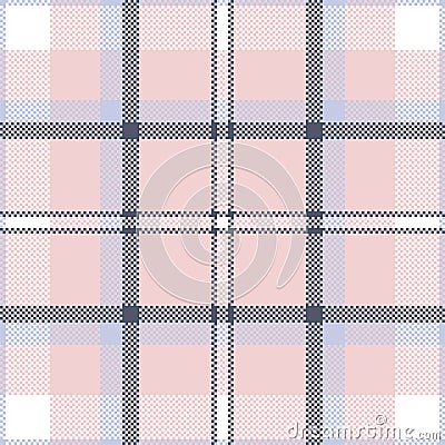 Pixel background vector design. Modern seamless pattern plaid. Square texture fabric. Tartan scottish textile. Beauty color madras Vector Illustration