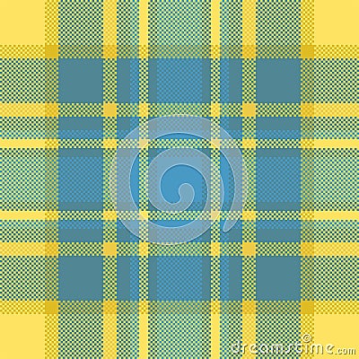 Pixel background vector design. Modern seamless pattern plaid. Square texture fabric. Tartan scottish textile. Beauty color madras Vector Illustration