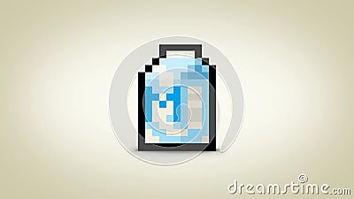 Pixel 8 bit pack of milk background - high res 4k wallpaper Stock Photo