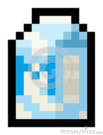 Pixel 8 bit pack of milk - vector, isolated Vector Illustration