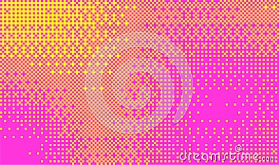 Pixel bitmap texture pattern. Geometric pixel pattern. Abstract bitmap retro design in neon colors. Vector illustration Vector Illustration