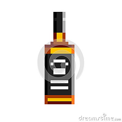 Pixel bottle of whiskey Stock Photo