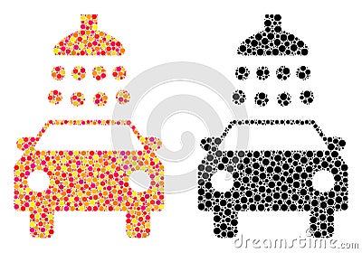Pixel Car Shower Mosaic Icons Vector Illustration