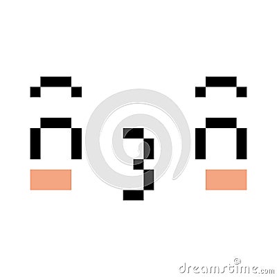 Pixel Cartoon Kissing Face Stock Photo