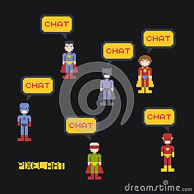 Pixel character Vector Illustration