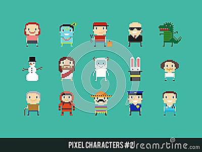 Pixel Characters Vector Illustration