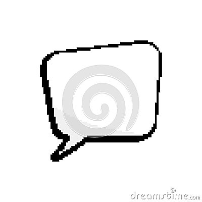 Pixel Chat Speech Bubble for Text. Dialogue Box Pixel Icon. Empty Pixelated Blank Dialogue. 8 Bit Retro Style Vector Illustration