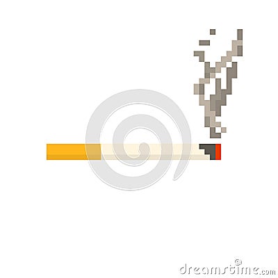 Pixel cigarette Vector Illustration