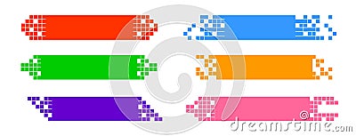 Pixel color disintegration background. Decay effect. Dispersed dotted pattern. Concept of disintegration, pixel mosaic Vector Illustration