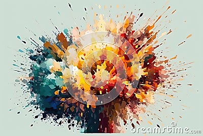 Pixel color gradient Rainbow seamless pattern explosion texture Game effect design illustration generative ai Cartoon Illustration
