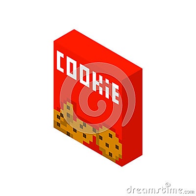 Pixel cookie box Stock Photo