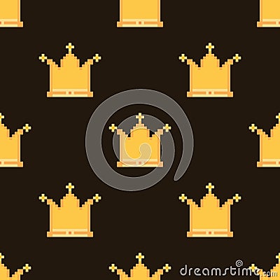 Pixel crown pattern Vector Illustration