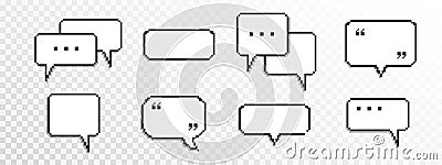 Pixel dialogue box. Chat speech. Communication box. Dialog cloud. 8-bit. Game development. Vector illustration Vector Illustration