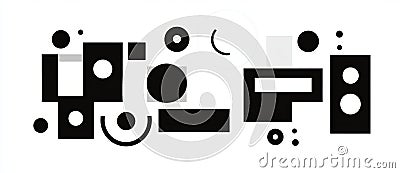Pixel disintegration background. Decay effect. Dispersed dotted pattern. Concept of disintegration. Set pixel mosaic Cartoon Illustration