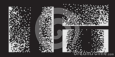 Pixel disintegration background. Decay effect. Dispersed dotted pattern. Concept of disintegration, pixel mosaic Vector Illustration