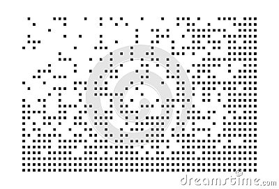 Pixel disintegration, decay effect. Various rectangular elements made of square shapes. Vector Illustration