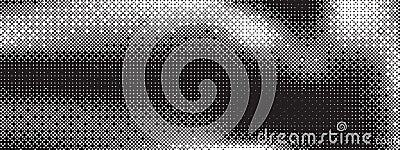 Pixel dithering gradient. Bitmap texture background. Black and white random pixels pattern. Retro glitchy vector art Vector Illustration
