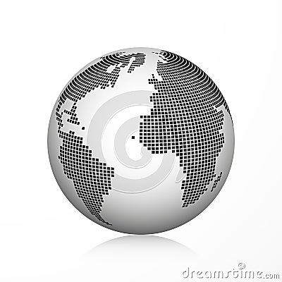 Pixel earth globe icon Vector Illustration
