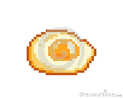 Pixel egg yolk image. sunny side up. Vector illustration Vector Illustration