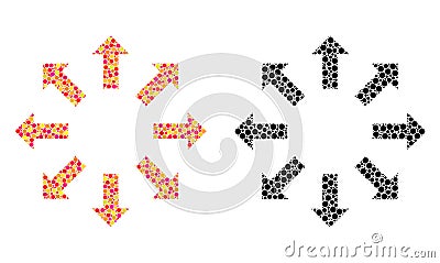 Pixel Expand Arrows Mosaic Icons Vector Illustration