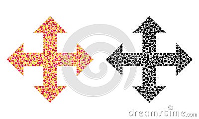 Pixel Expand Arrows Mosaic Icons Vector Illustration