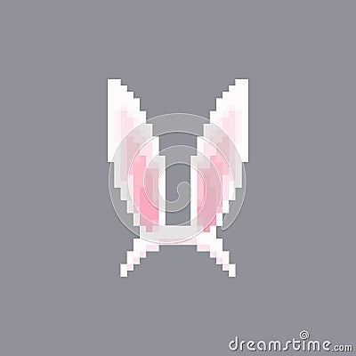 Pixel funny rabbit ears template Vector Illustration