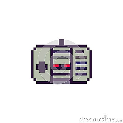 Pixel gamepad icon vector. Gamepad logo for console. Game joystick. 8 bit game controller icon. Gamepad in pixel 16 bit Vector Illustration