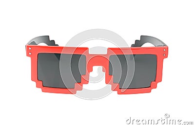 Pixel glasses isolated on white. without shadow Stock Photo