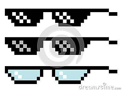 Pixel glasses set Vector Illustration