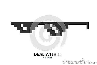 Pixel glasses vector icon Vector Illustration