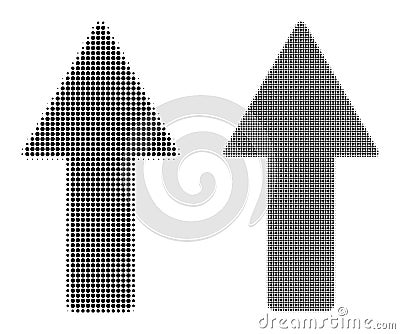 Pixel Halftone Arrow Up Icon Vector Illustration