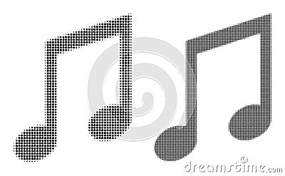 Pixel Halftone Music Notes Icon Vector Illustration