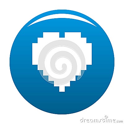 Pixel heart icon vector blue Vector Illustration