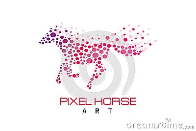 Pixel horse logo Vector Illustration