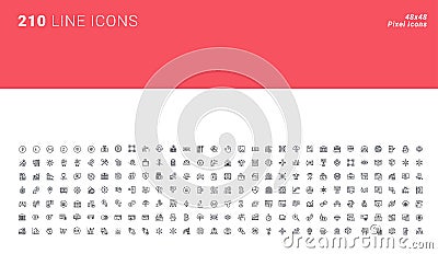 Set of thin line icons of bitcoin, blockchain technology, cryptocurrencies, mining and trading Vector Illustration