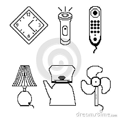 Pixel icons Vector Illustration