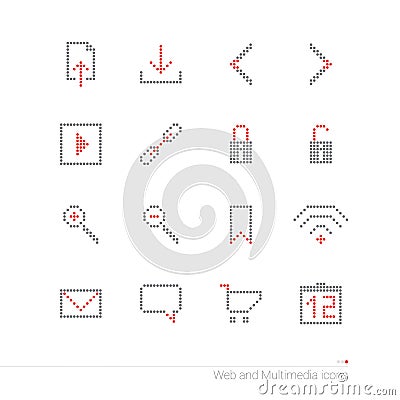 Pixel icons set Vector Illustration