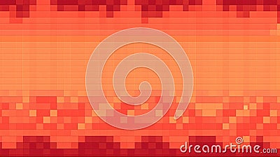 a pixel inspired wallpaper design of cubes and blocks in orange red color, ai generated image Stock Photo