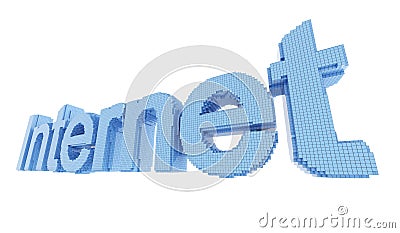Pixel internet symbol word Stock Photo