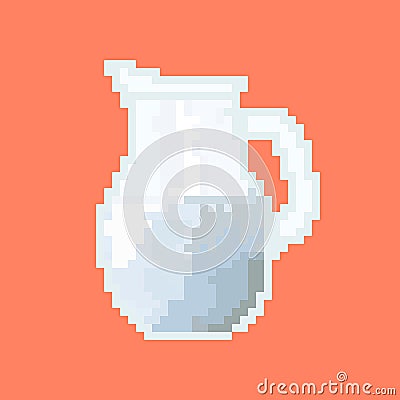 Pixel jug of milk Stock Photo