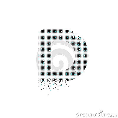 Pixel Letter D Logo. D Letter Design Vector with Pixel Vector Illustration